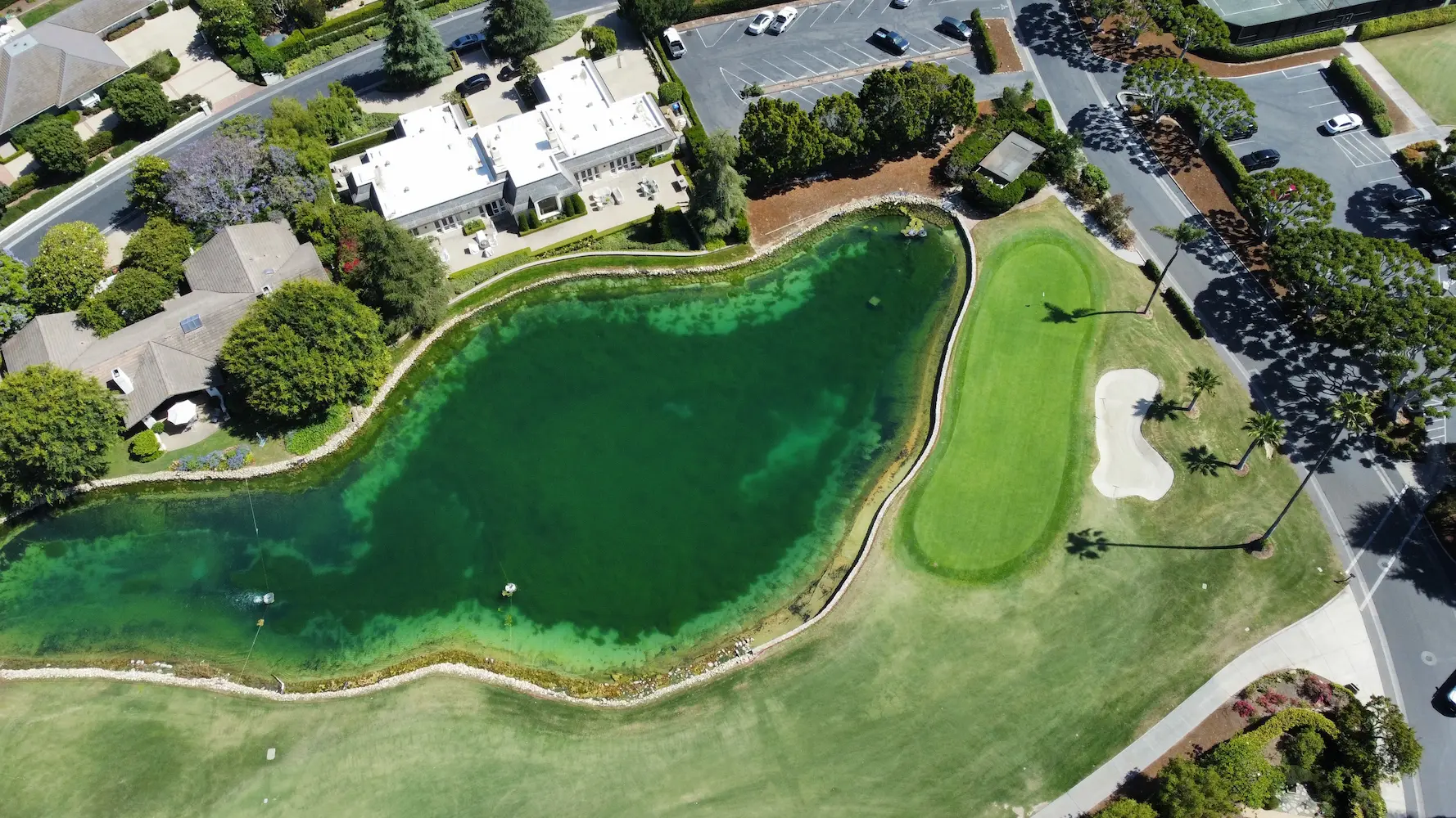 Top-down shot of a golf course